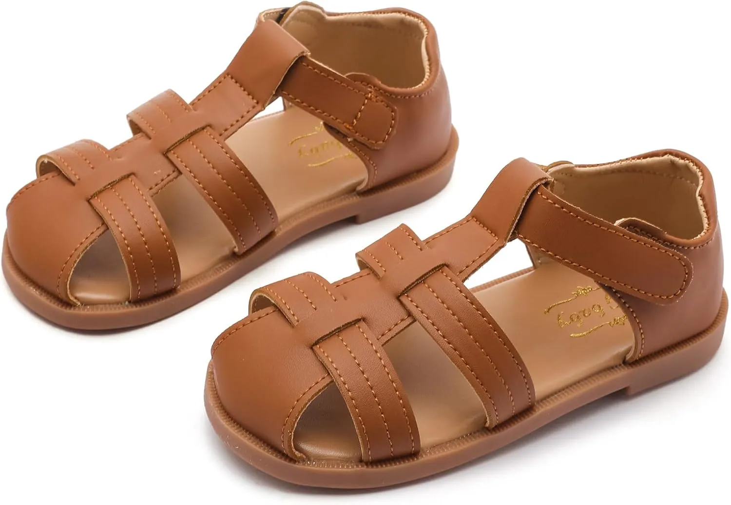 DADAWEN Toddler Little Kid Boys Girls Summer Lightweight Soft Rubber Sole Closed-Toe Non-Slip Outdoor Athletic Sandals