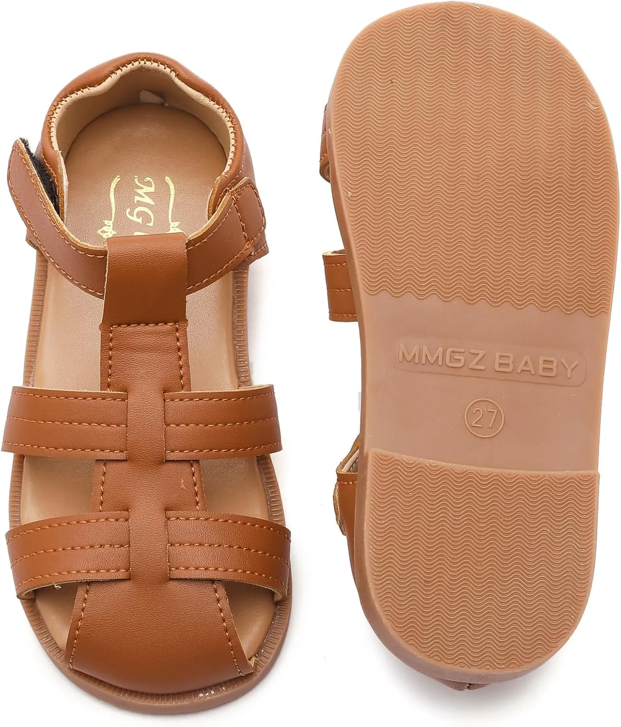 DADAWEN Toddler Little Kid Boys Girls Summer Lightweight Soft Rubber Sole Closed-Toe Non-Slip Outdoor Athletic Sandals