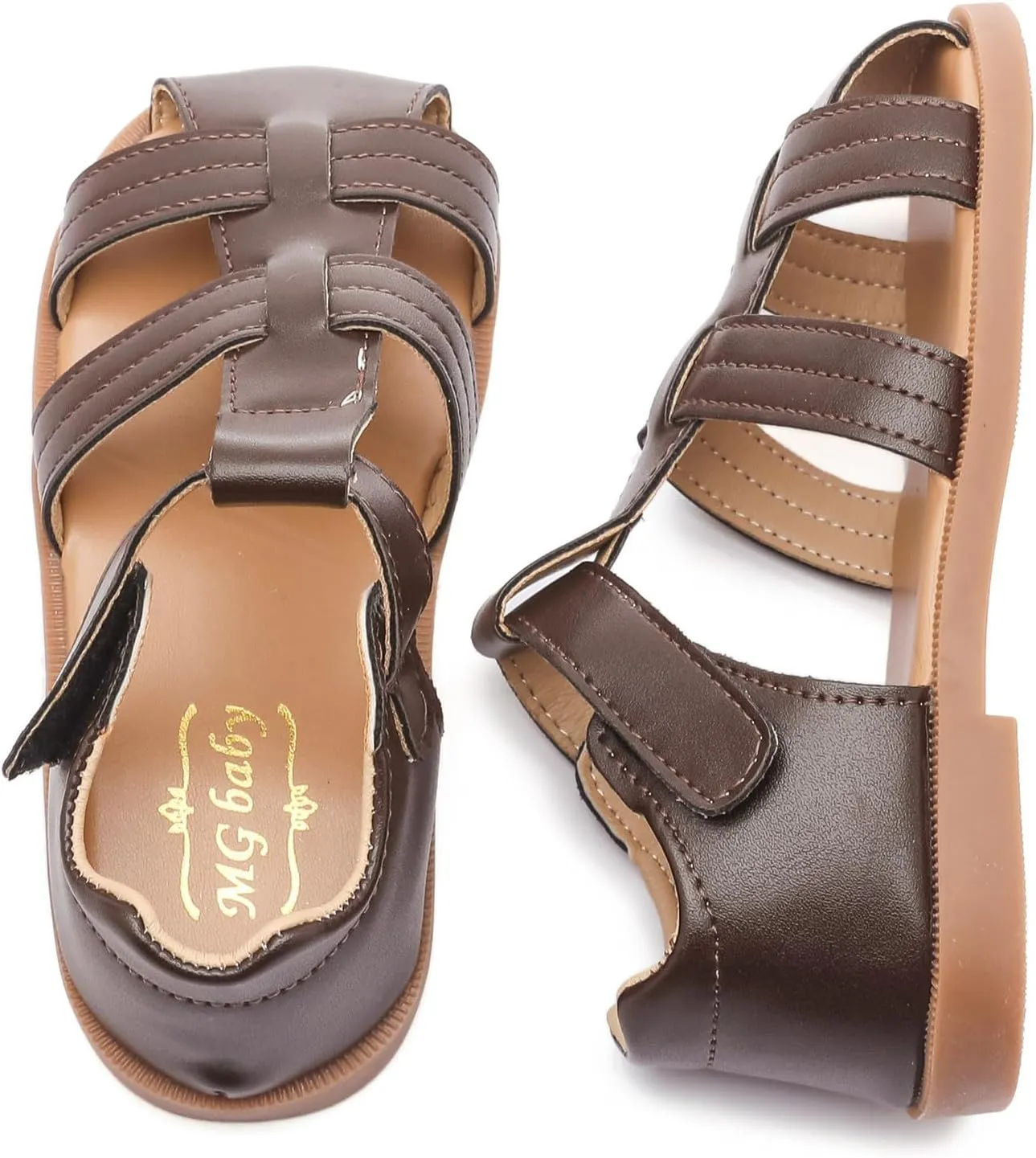 DADAWEN Toddler Little Kid Boys Girls Summer Lightweight Soft Rubber Sole Closed-Toe Non-Slip Outdoor Athletic Sandals