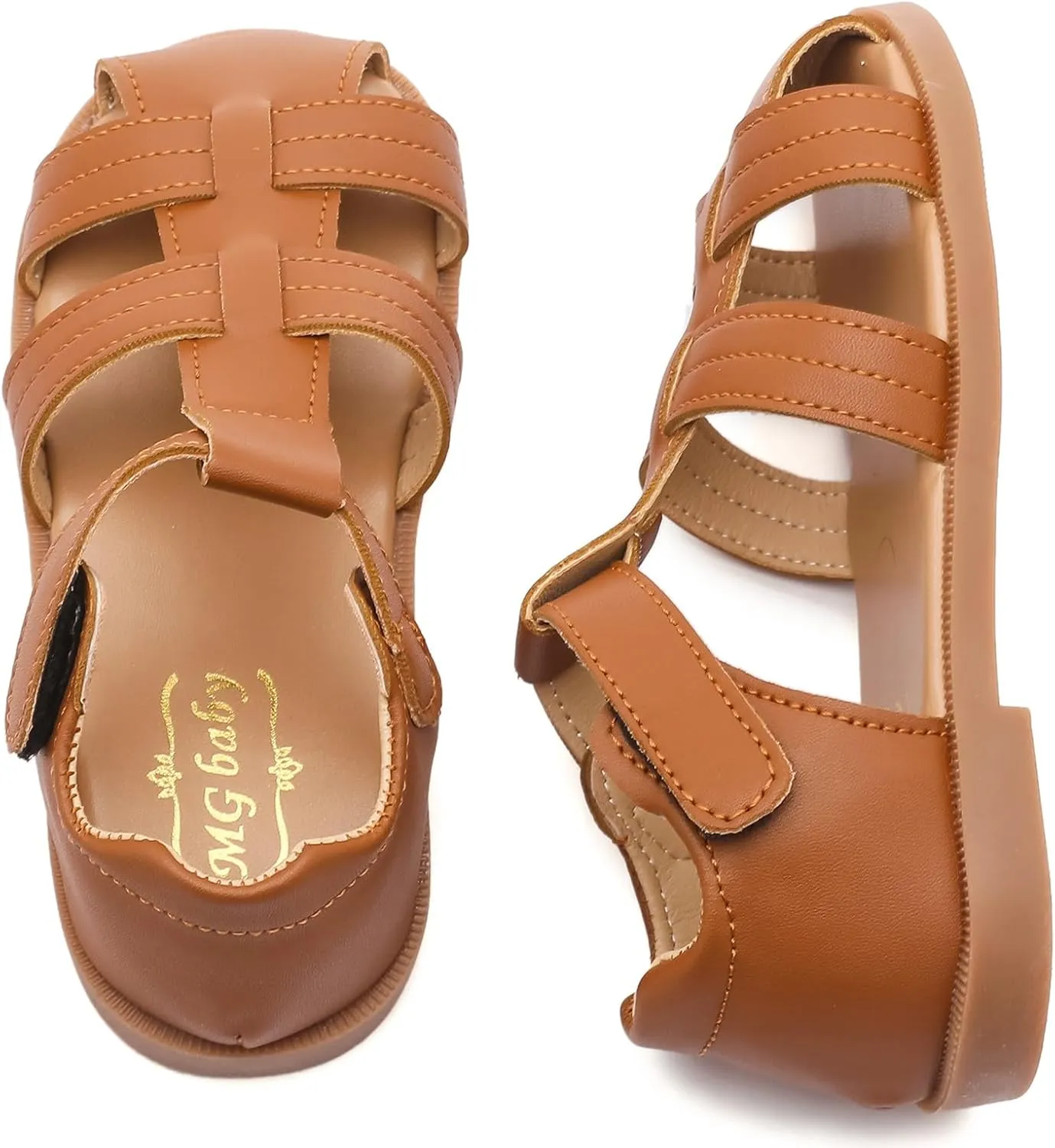 DADAWEN Toddler Little Kid Boys Girls Summer Lightweight Soft Rubber Sole Closed-Toe Non-Slip Outdoor Athletic Sandals