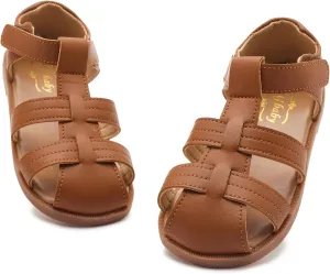 DADAWEN Toddler Little Kid Boys Girls Summer Lightweight Soft Rubber Sole Closed-Toe Non-Slip Outdoor Athletic Sandals