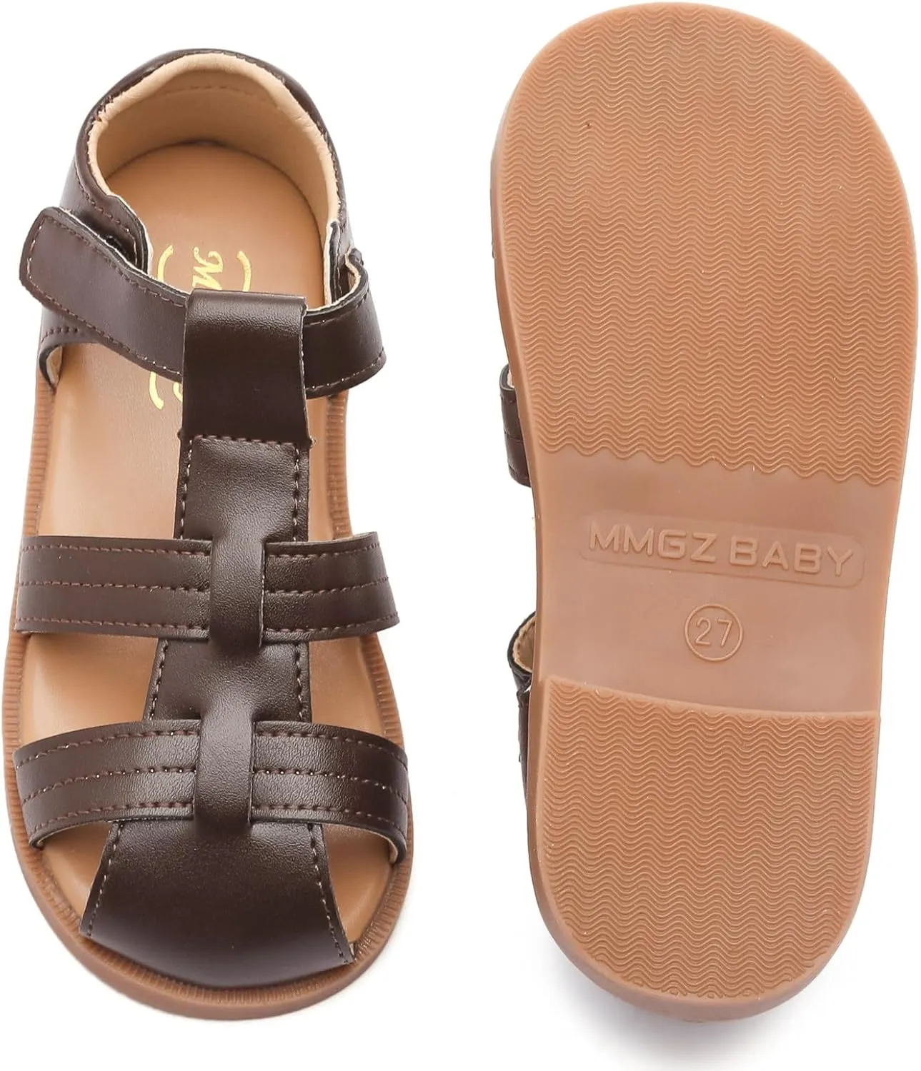 DADAWEN Toddler Little Kid Boys Girls Summer Lightweight Soft Rubber Sole Closed-Toe Non-Slip Outdoor Athletic Sandals