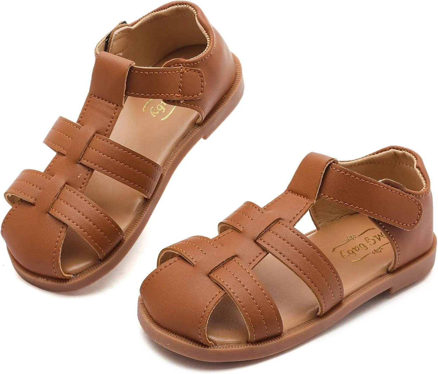 DADAWEN Toddler Little Kid Boys Girls Summer Lightweight Soft Rubber Sole Closed-Toe Non-Slip Outdoor Athletic Sandals