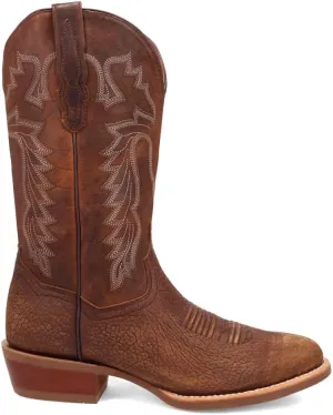 Dan Post Boots Mens Neeley Embroidered Round Toe Pull On Casual Boots Mid Calf - Brown