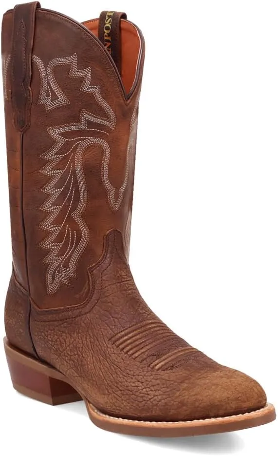 Dan Post Boots Mens Neeley Embroidered Round Toe Pull On Casual Boots Mid Calf - Brown