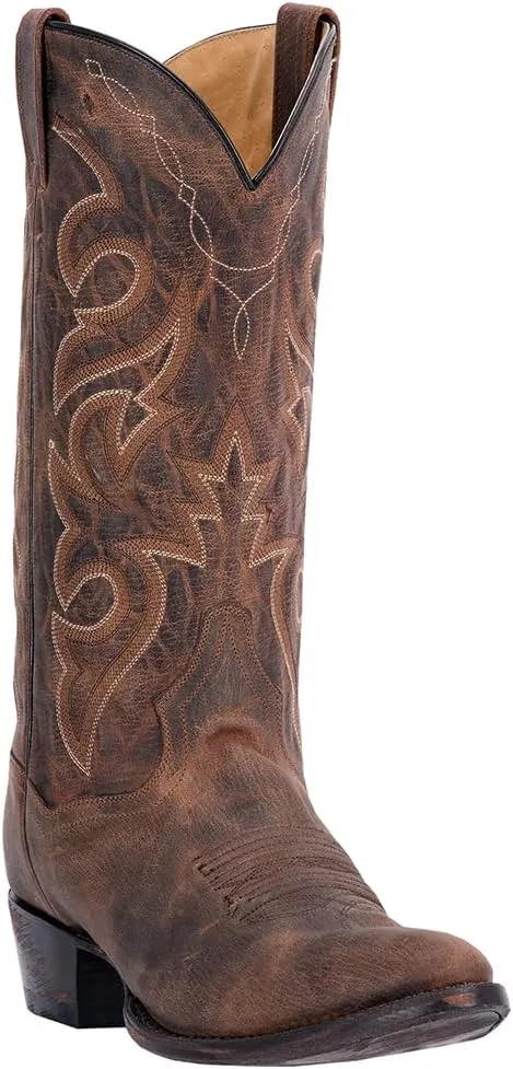 Dan Post Mens Milwaukee Embroidered Narrow Round Toe Casual Boots Mid Calf - Black
