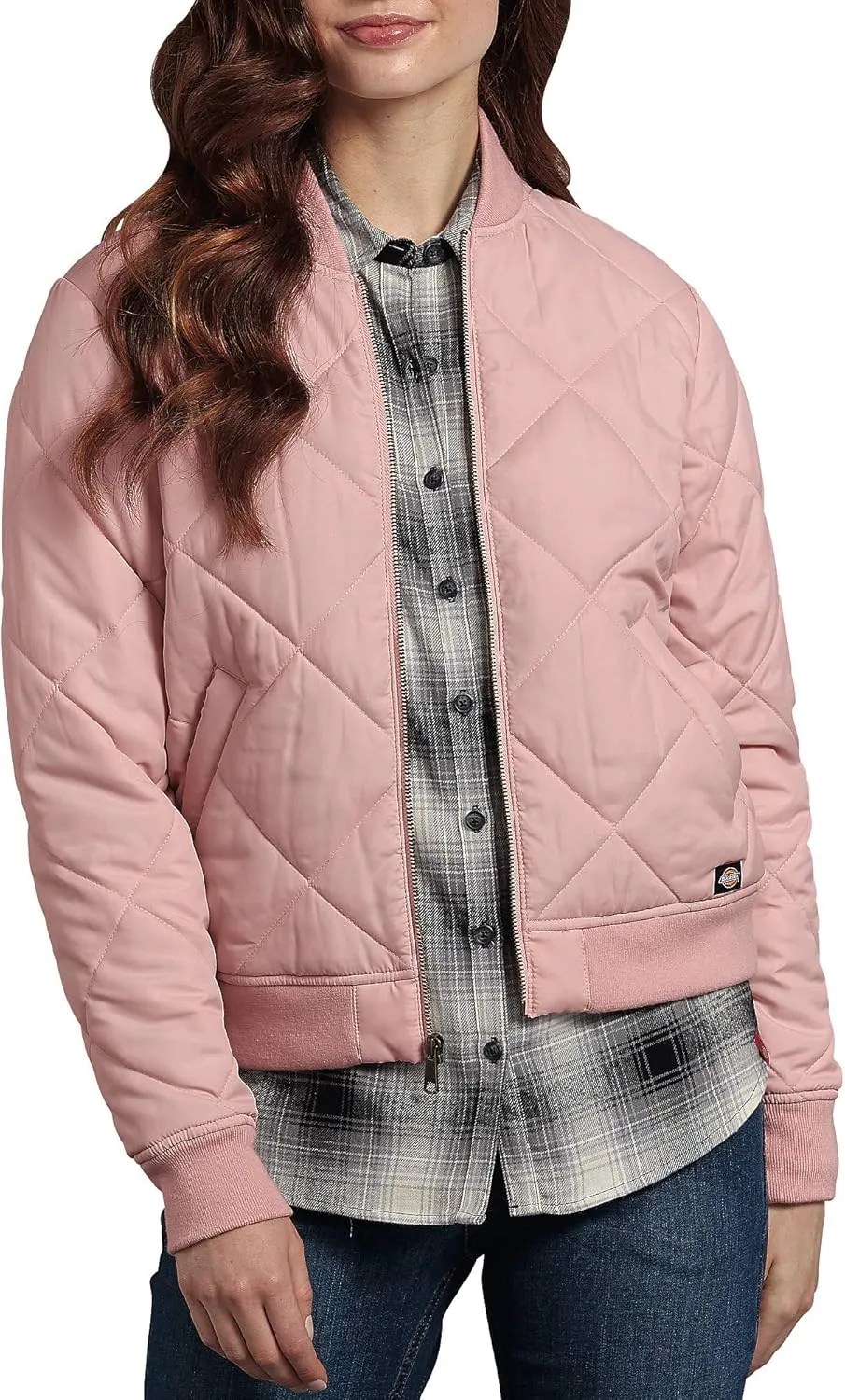 Dickies Women Quilted Bomber Jacket, Lotus, Large