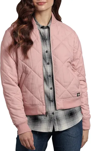 Dickies Women Quilted Bomber Jacket, Lotus, Large