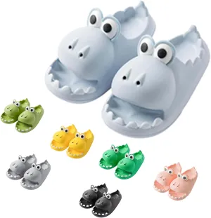 Dinosaur Cloud Slides for Boys Girls Cute Cartoon Fish Flip Flops Women Non-Slip Shower Slippers Beach Pool Spa Home Sandals