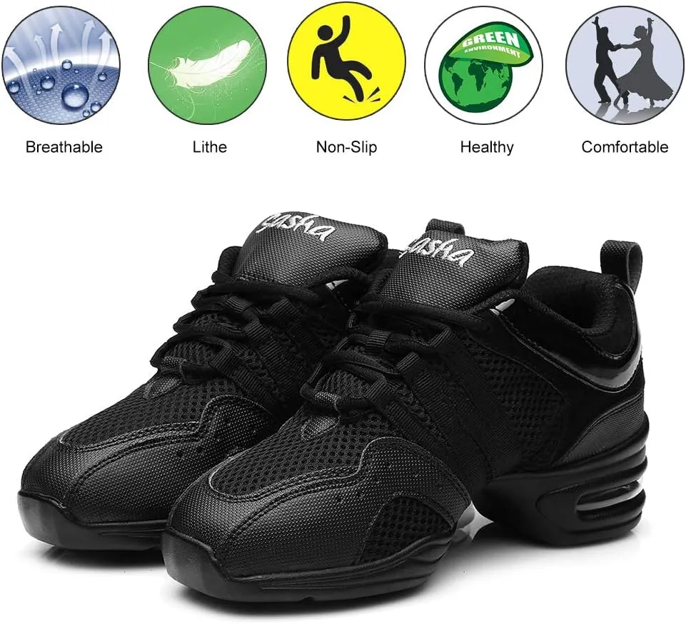 DKZSYIM Men and Women's Boost Dance Sneaker/Modern Jazz Ballroom Performance Dance-Sneakers Sports Shoes,Model B55/B56