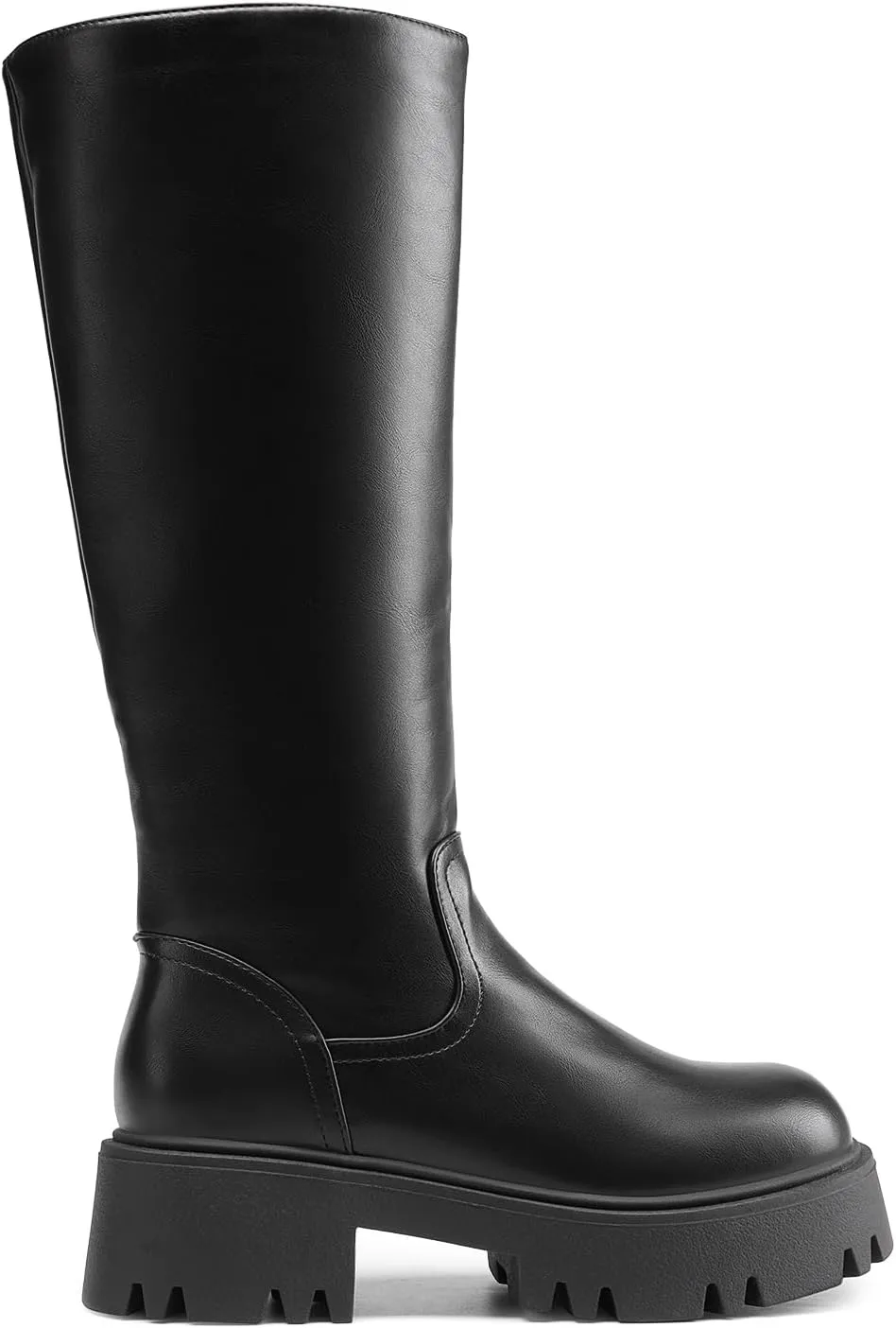 DREAM PAIRS Knee High Boots, Comfortable Chunky Platform Round-Toe Side Zip Boots for Women