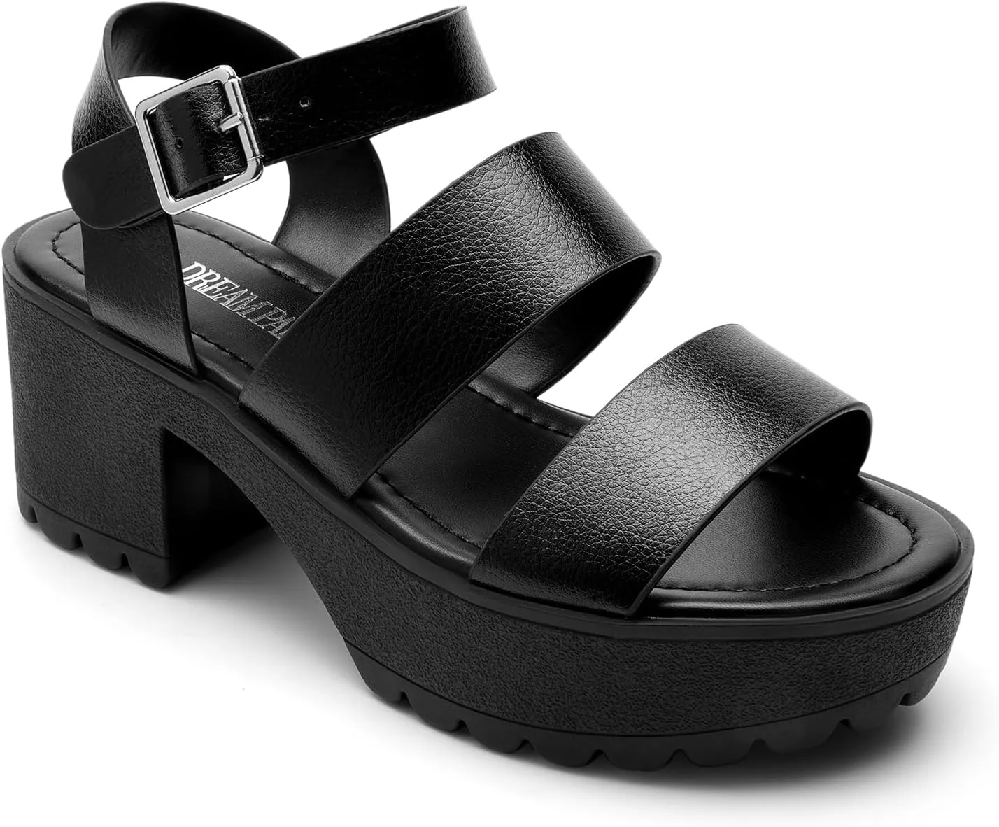 DREAM PAIRS Platform Heels for Women Lightweight Chunky Open Toe Stylish Comfortable Fisherman Sandals with Adjustable Ankle Strap