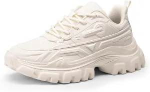 DREAM PAIRS Women Chunky Fashion Sneakers Platform Bold Lace-Up Comfortable Sneakers.