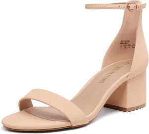 DREAM PAIRS Womens Low-Chunk Low Heel Pump Sandal