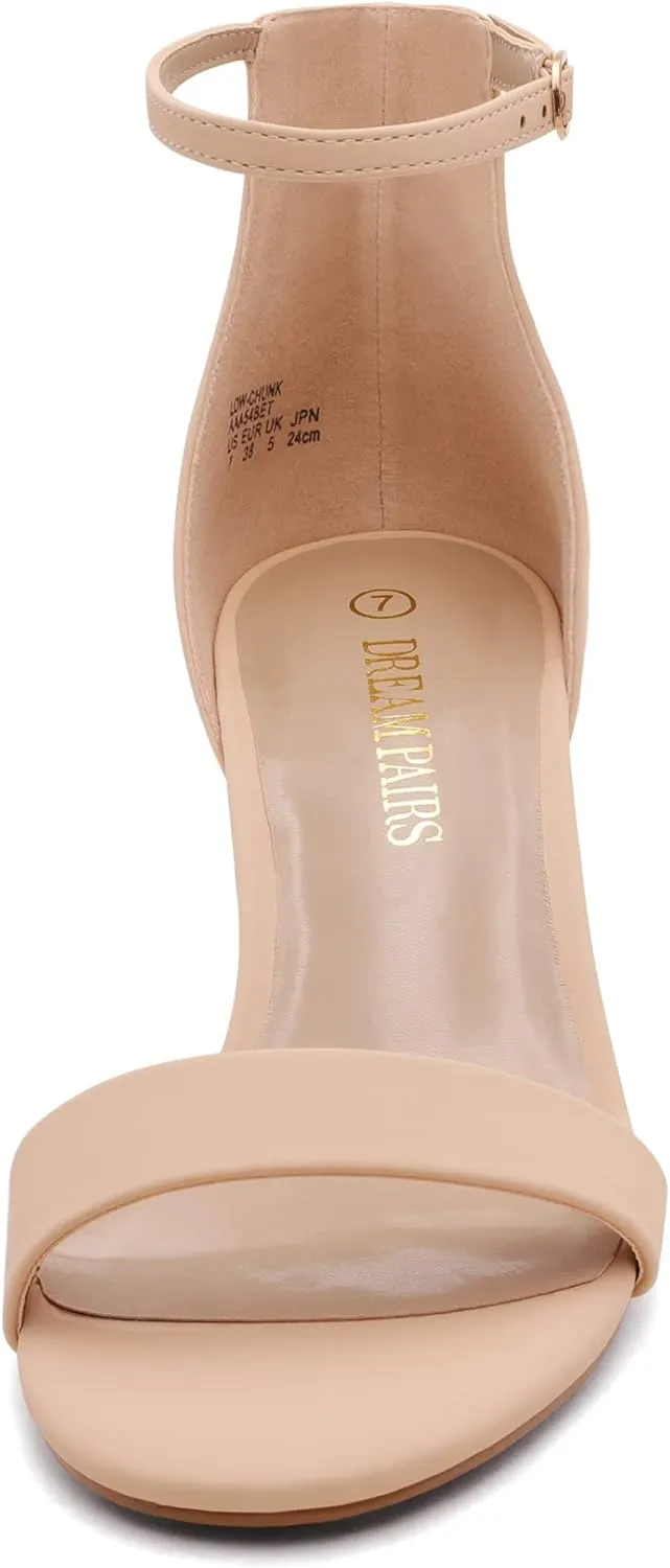 DREAM PAIRS Womens Low-Chunk Low Heel Pump Sandal