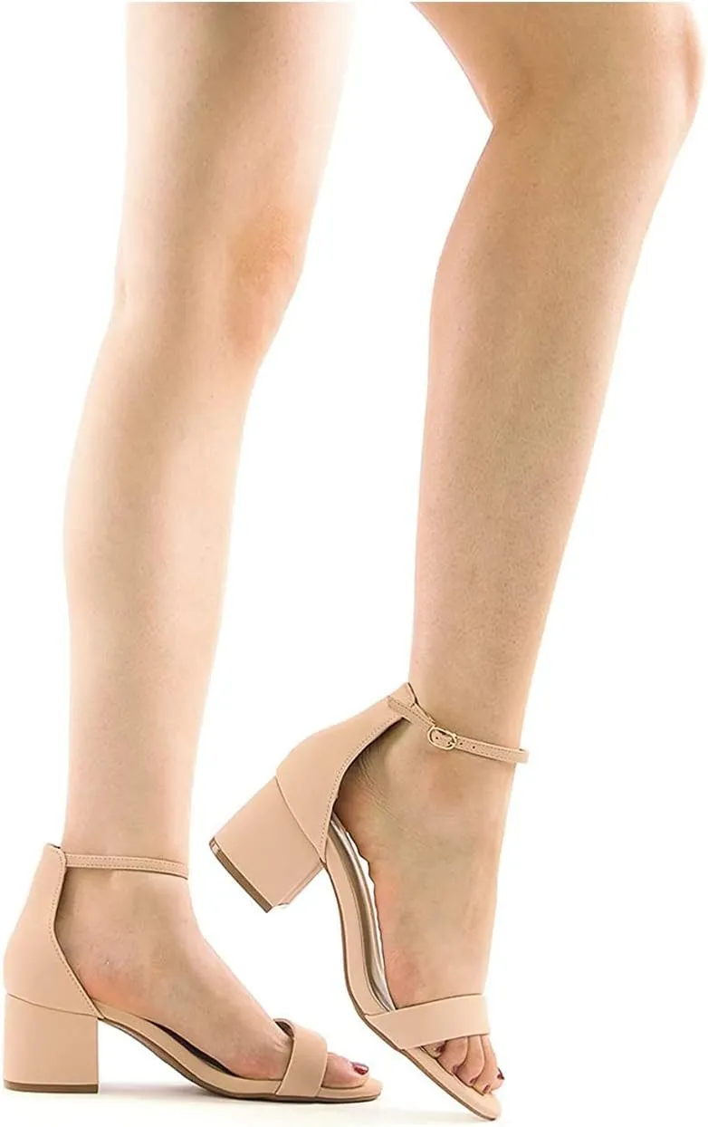 DREAM PAIRS Womens Low-Chunk Low Heel Pump Sandal