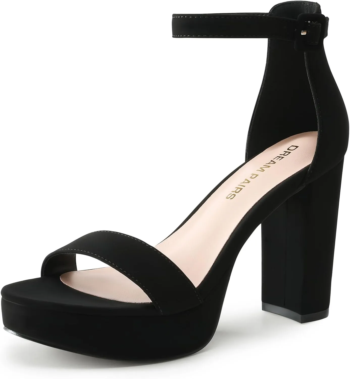 DREAM PAIRS Women's Platform Chunky High Heeled Sandals Open Toe Block Heels Ankle Strap Dress Shoes for Wedding Party Evening