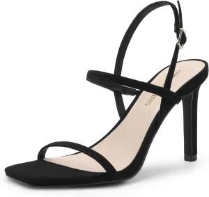 DREAM PAIRS Women’s Slingback Heels High Stilettos Open Square Toe Ankle Strap Pumps Sexy Comfort Strappy Dress Shoes Wedding Bridal Heeled Sandals