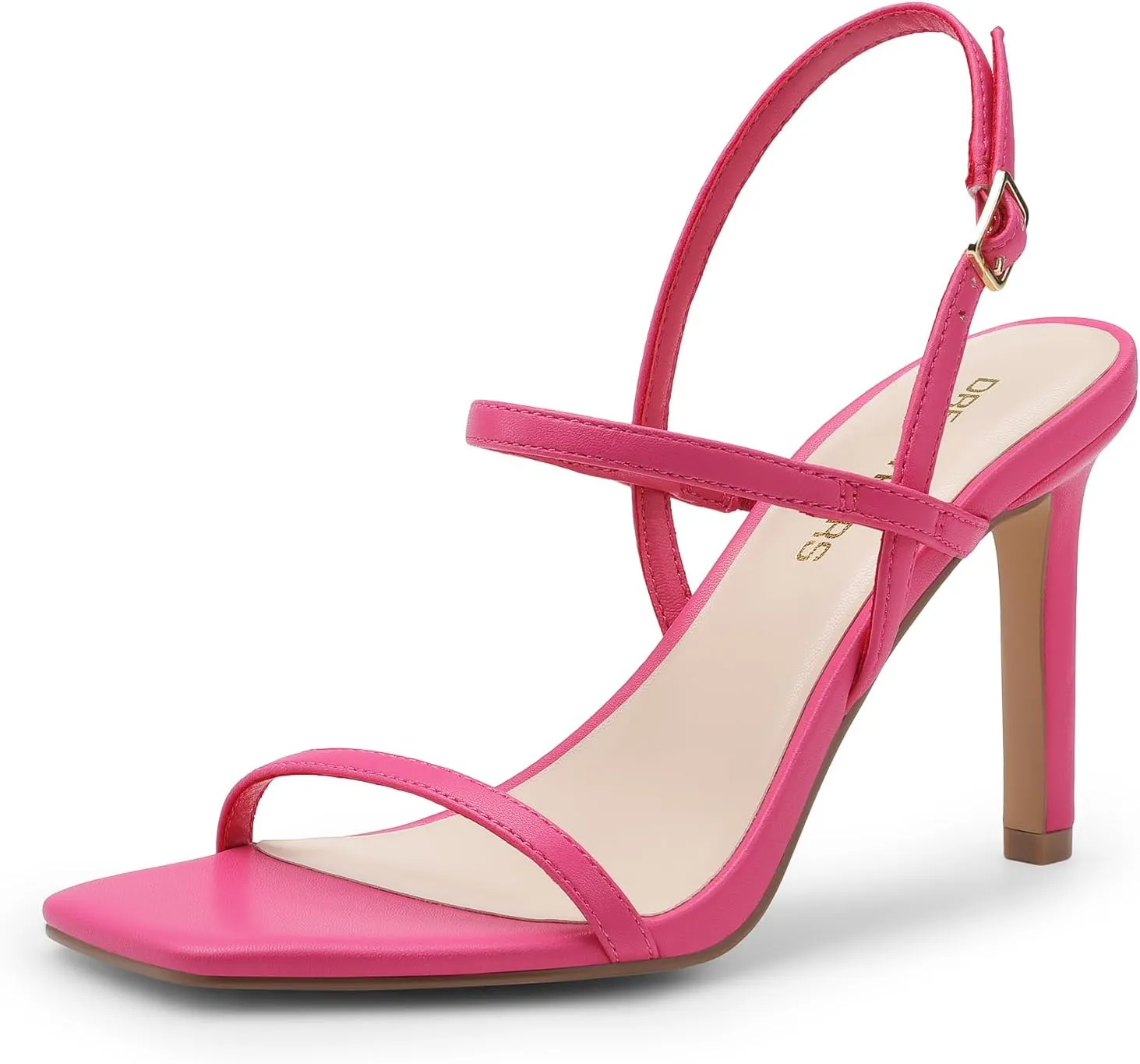 DREAM PAIRS Women’s Slingback Heels High Stilettos Open Square Toe Ankle Strap Pumps Sexy Comfort Strappy Dress Shoes Wedding Bridal Heeled Sandals