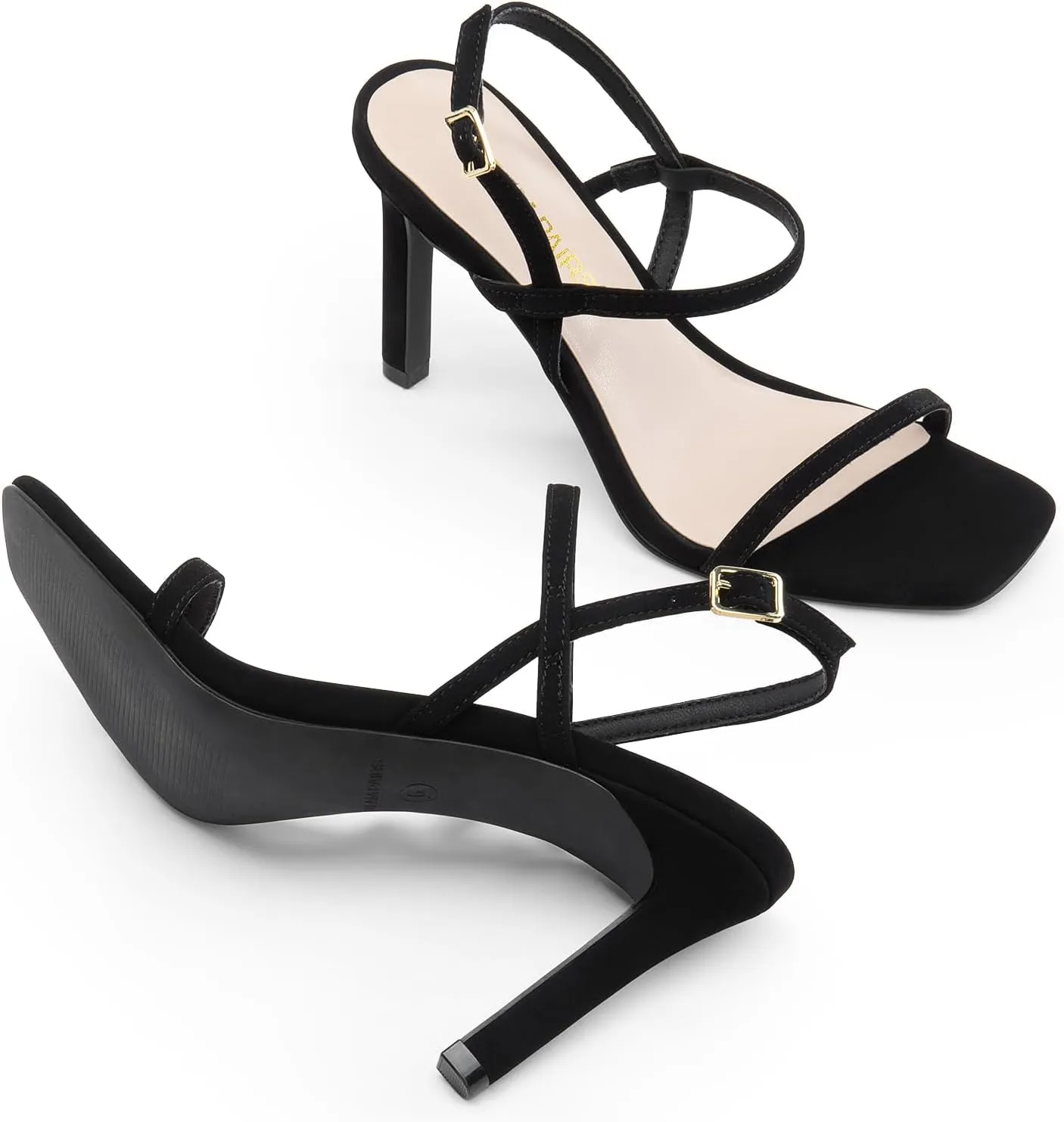 DREAM PAIRS Women’s Slingback Heels High Stilettos Open Square Toe Ankle Strap Pumps Sexy Comfort Strappy Dress Shoes Wedding Bridal Heeled Sandals