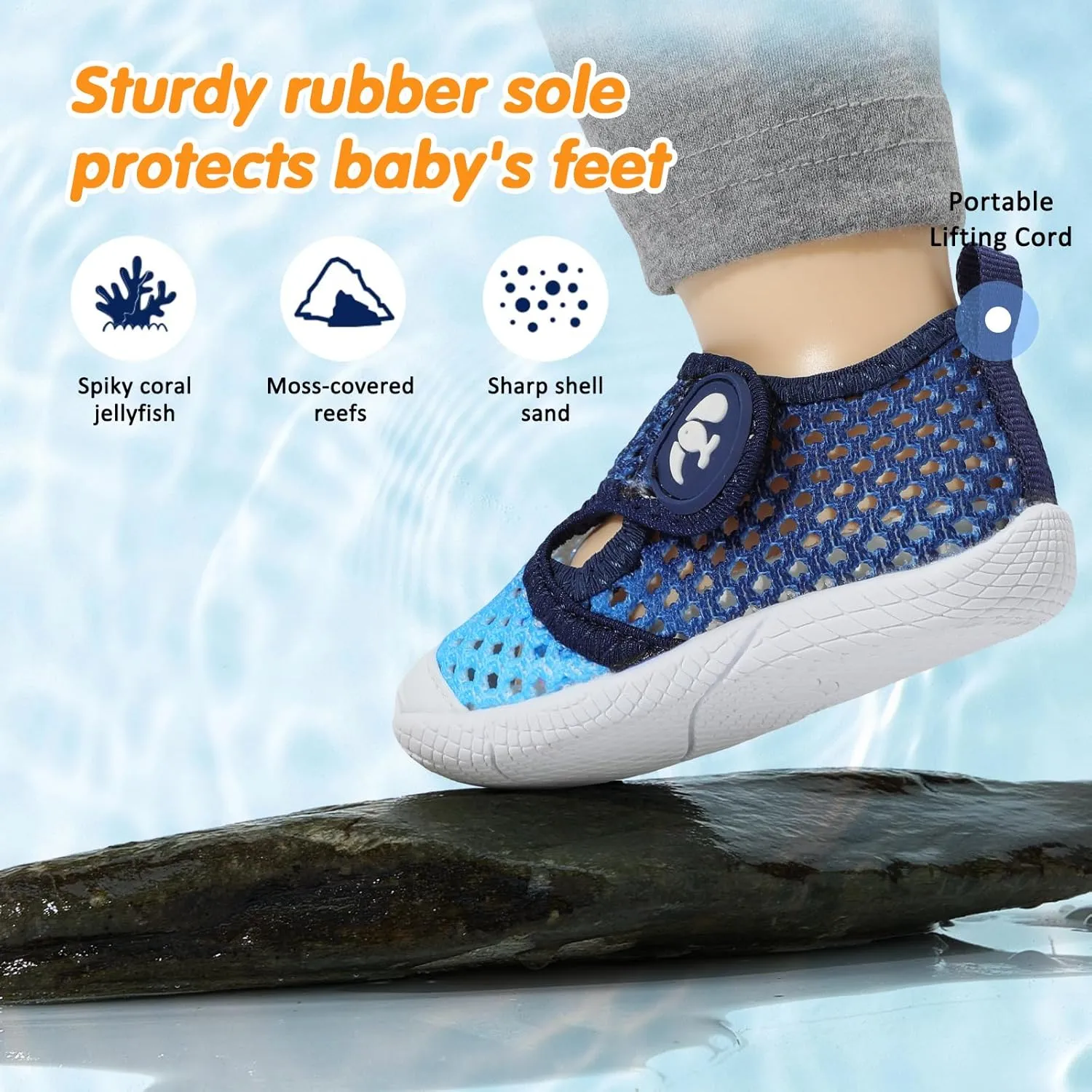 FEETCITY Toddler Sandals Boys Girls Water Shoes Baby Quick-Dry Aqua Socks Beach Swim Pool Barefoot Shoes