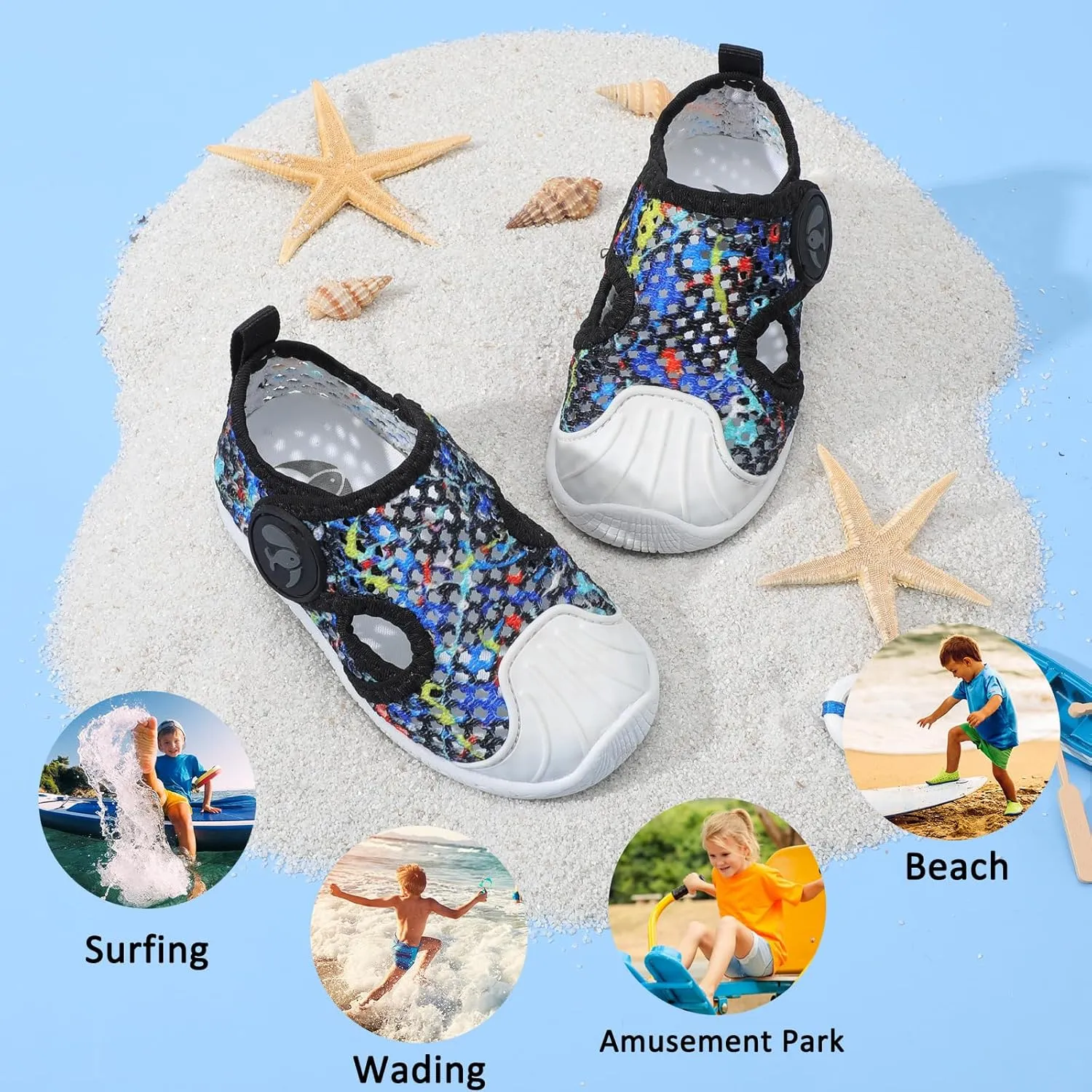 FEETCITY Toddler Sandals Boys Girls Water Shoes Baby Quick-Dry Aqua Socks Beach Swim Pool Barefoot Shoes