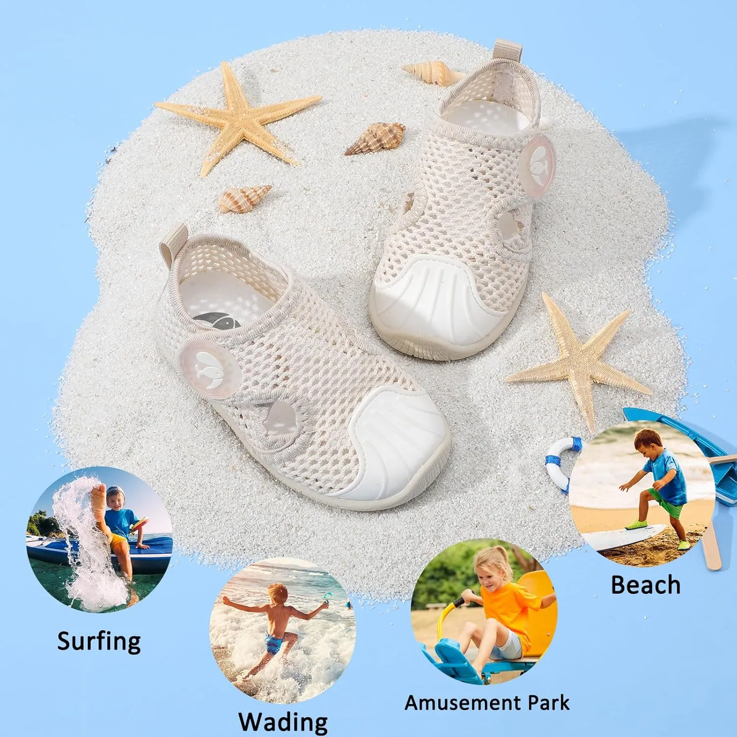 FEETCITY Toddler Sandals Boys Girls Water Shoes Baby Quick-Dry Aqua Socks Beach Swim Pool Barefoot Shoes