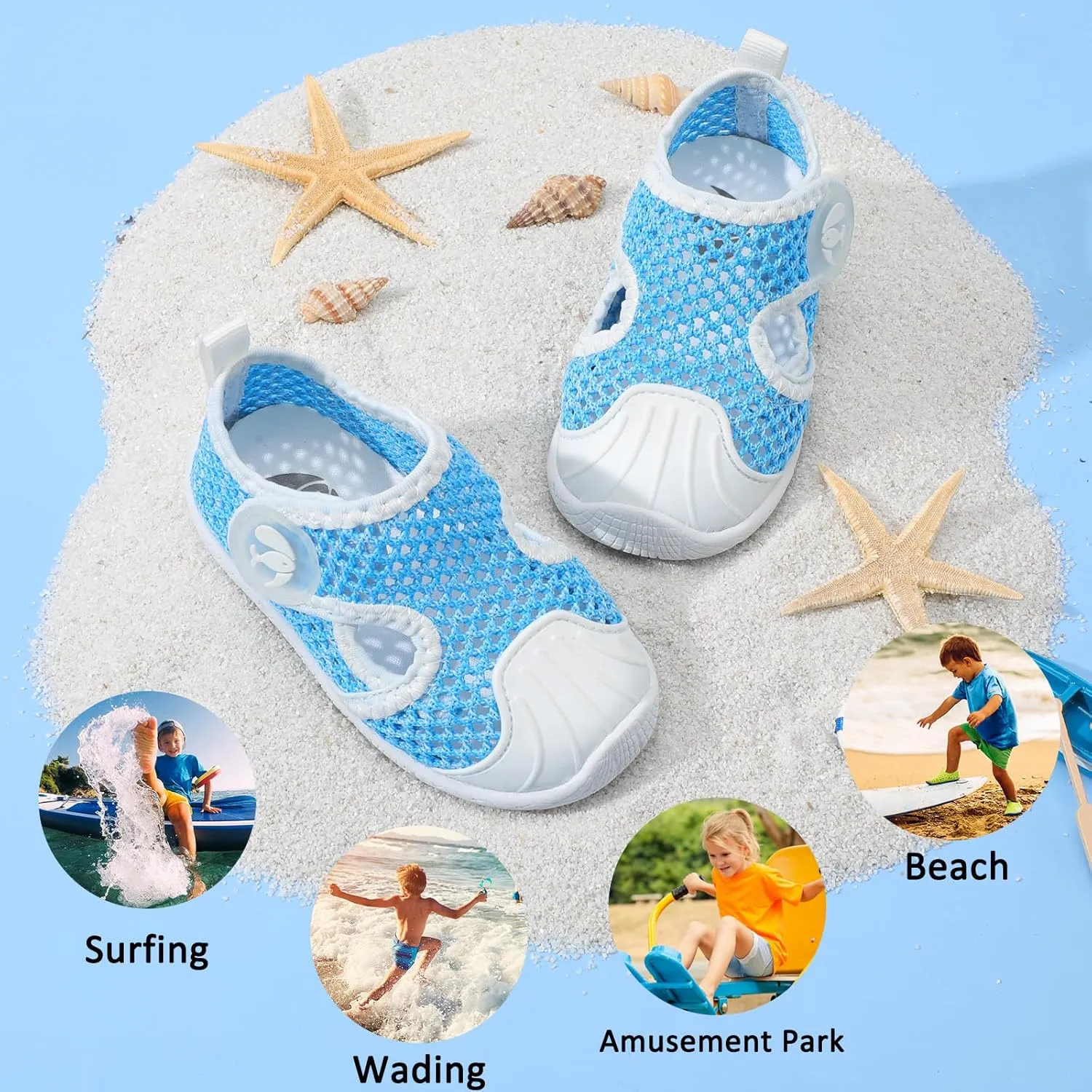 FEETCITY Toddler Sandals Boys Girls Water Shoes Baby Quick-Dry Aqua Socks Beach Swim Pool Barefoot Shoes