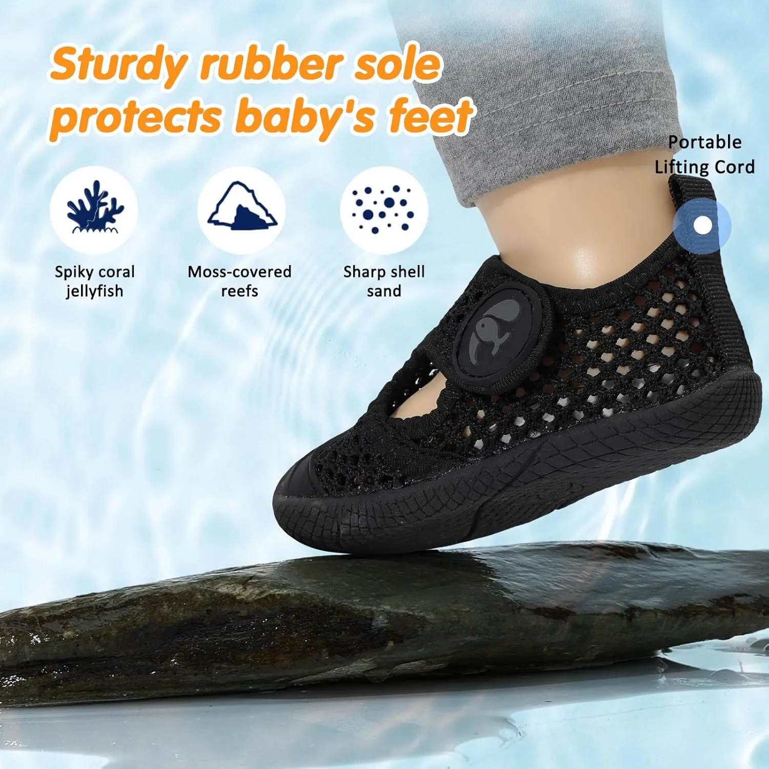 FEETCITY Toddler Sandals Boys Girls Water Shoes Baby Quick-Dry Aqua Socks Beach Swim Pool Barefoot Shoes