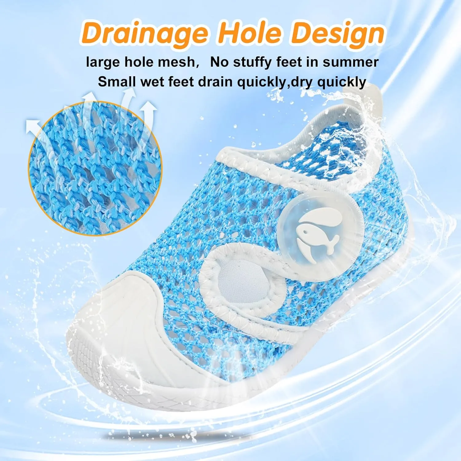 FEETCITY Toddler Sandals Boys Girls Water Shoes Baby Quick-Dry Aqua Socks Beach Swim Pool Barefoot Shoes