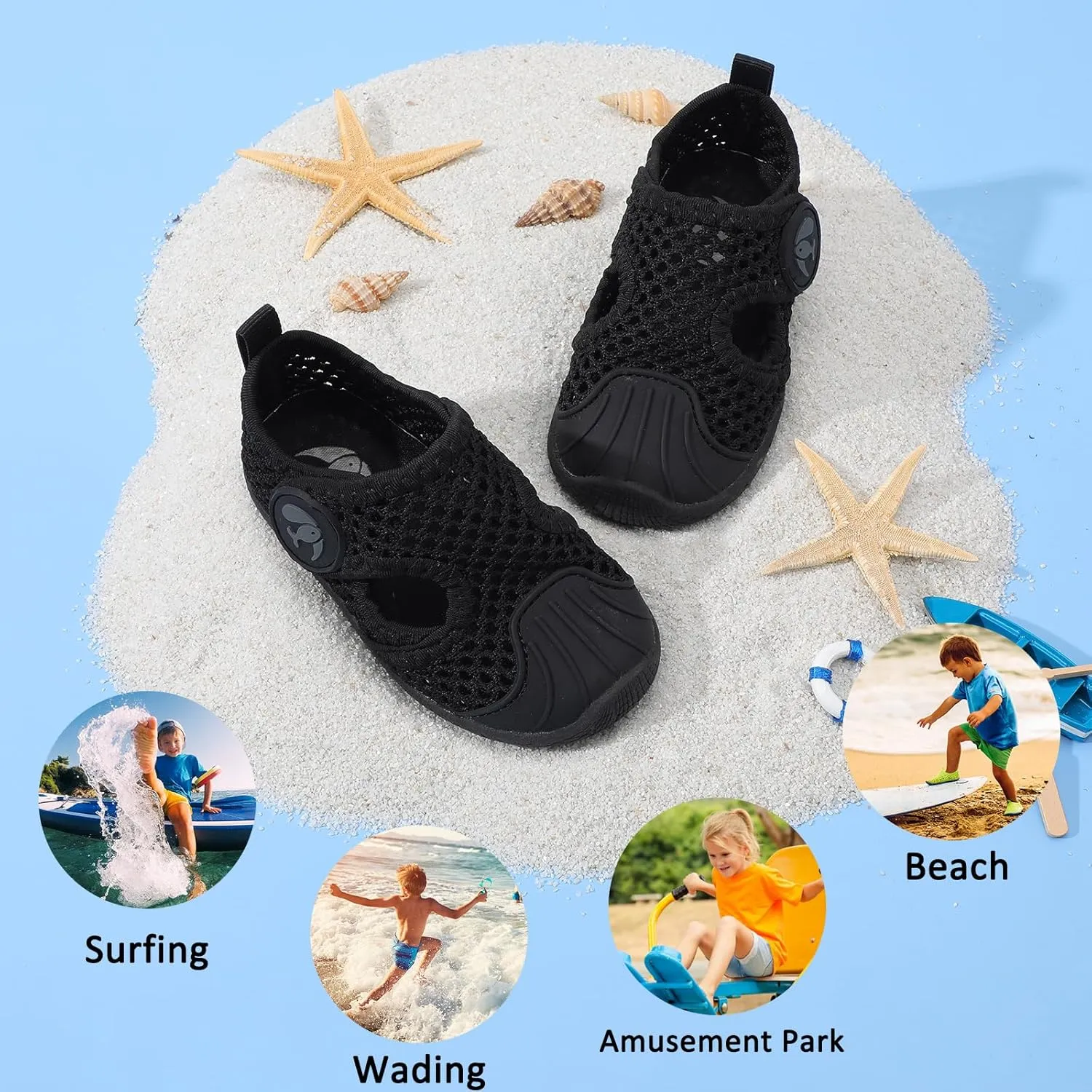 FEETCITY Toddler Sandals Boys Girls Water Shoes Baby Quick-Dry Aqua Socks Beach Swim Pool Barefoot Shoes