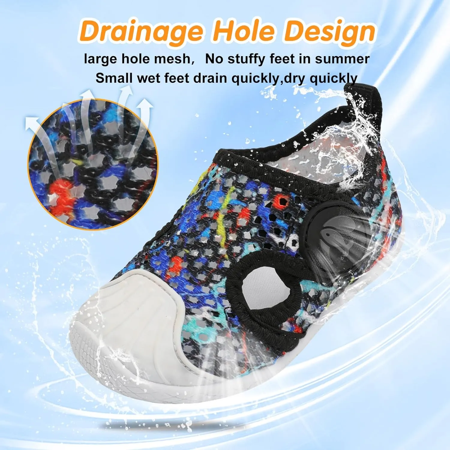 FEETCITY Toddler Sandals Boys Girls Water Shoes Baby Quick-Dry Aqua Socks Beach Swim Pool Barefoot Shoes