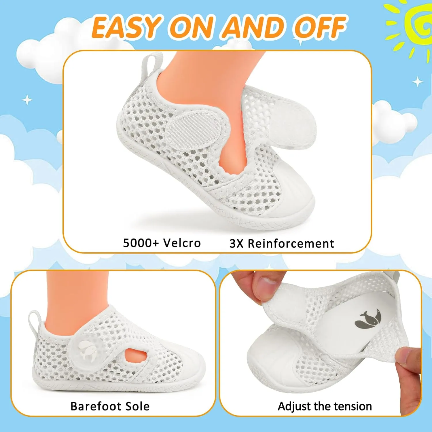 FEETCITY Toddler Sandals Boys Girls Water Shoes Baby Quick-Dry Aqua Socks Beach Swim Pool Barefoot Shoes