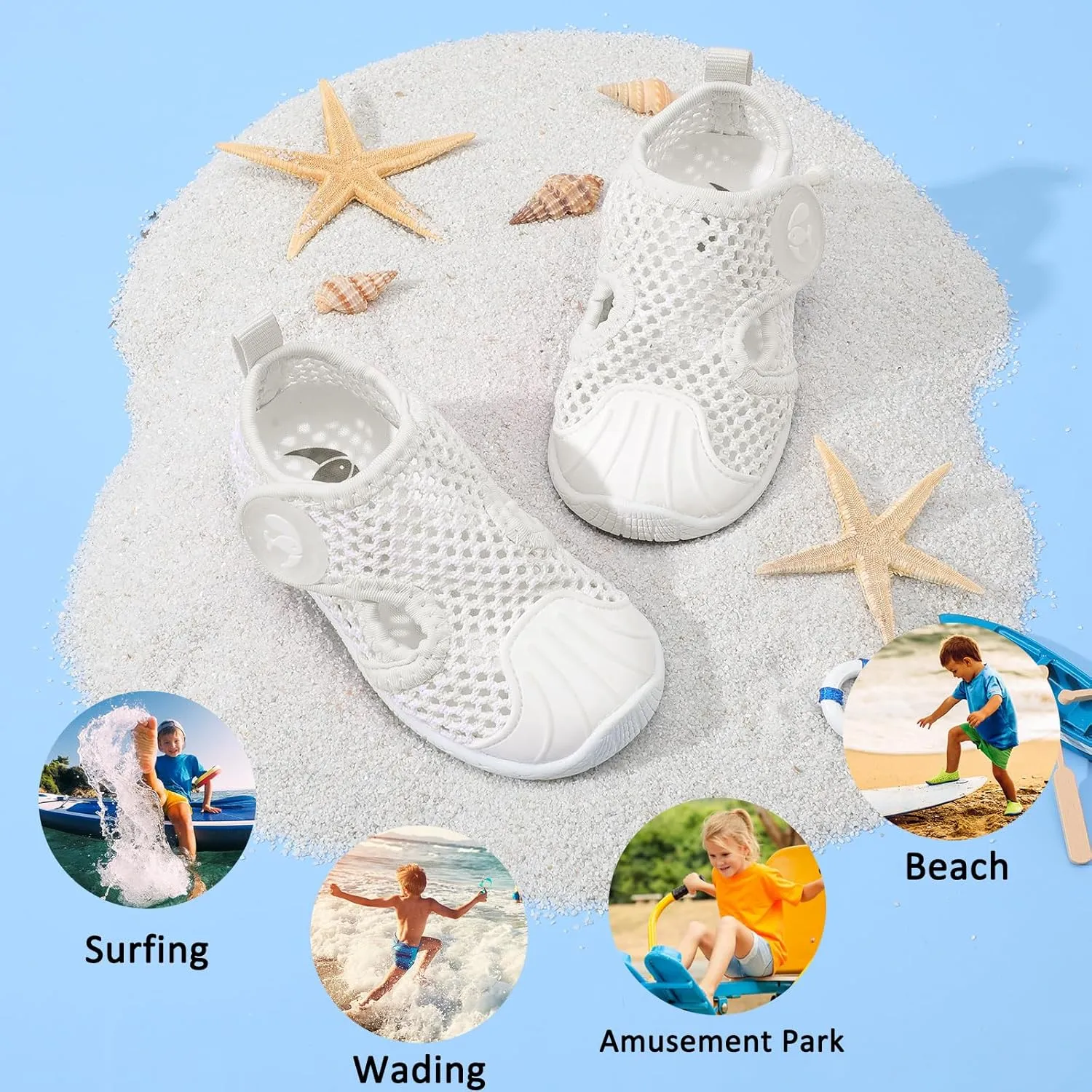 FEETCITY Toddler Sandals Boys Girls Water Shoes Baby Quick-Dry Aqua Socks Beach Swim Pool Barefoot Shoes