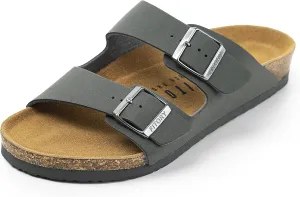 FITORY Mens Sandals, Arch Support Slides with Adjustable Buckle Straps and Cork Footbed Size 7-14.5