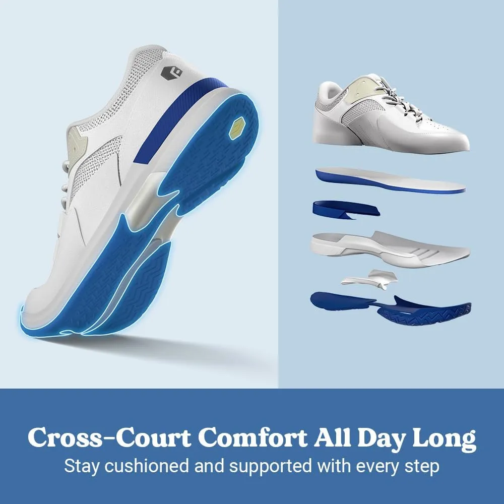 FitVille Men‘s Wide Pickleball Shoes All Court Tennis Shoes with Arch Support for Plantar Fasciitis