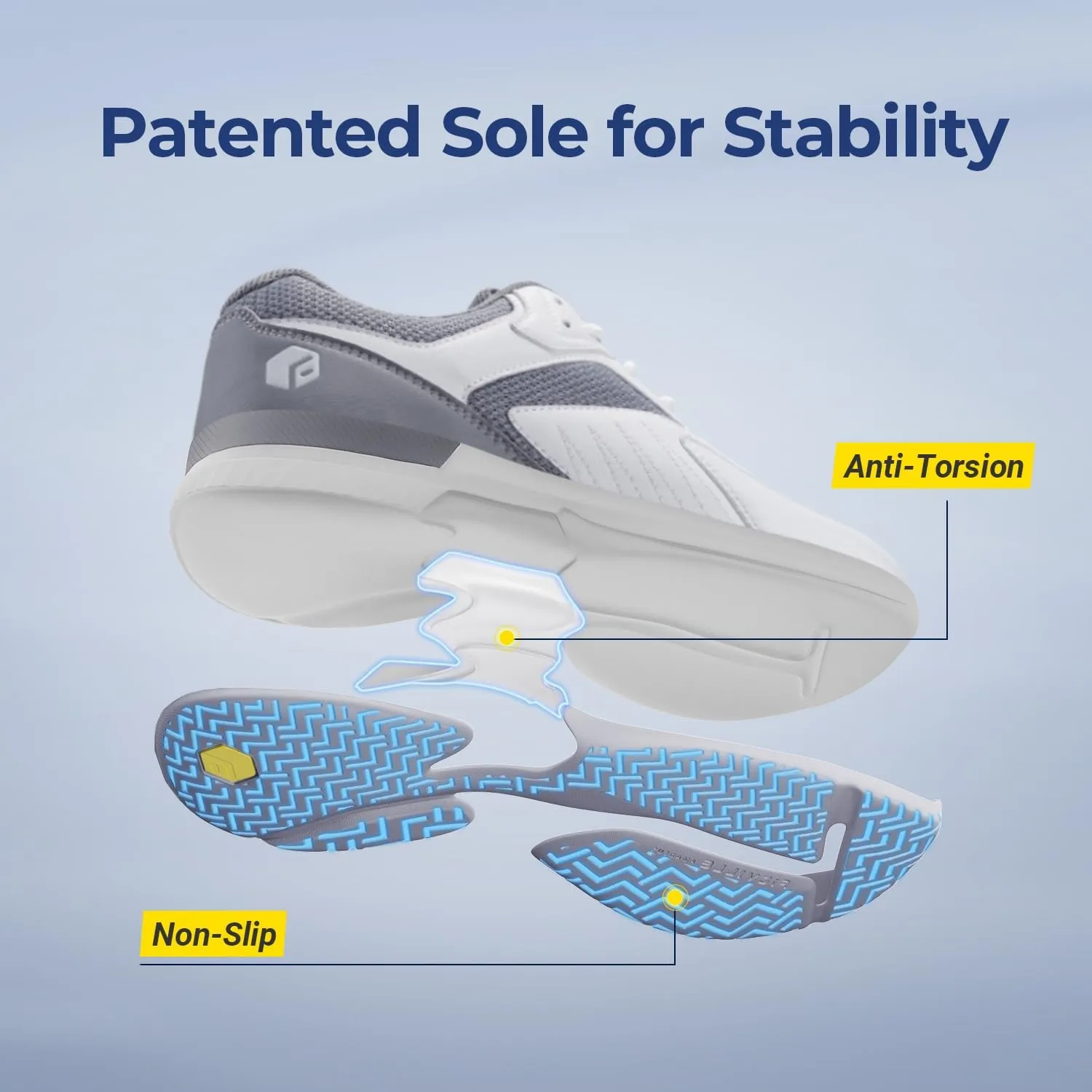 FitVille Men‘s Wide Pickleball Shoes All Court Tennis Shoes with Arch Support for Plantar Fasciitis