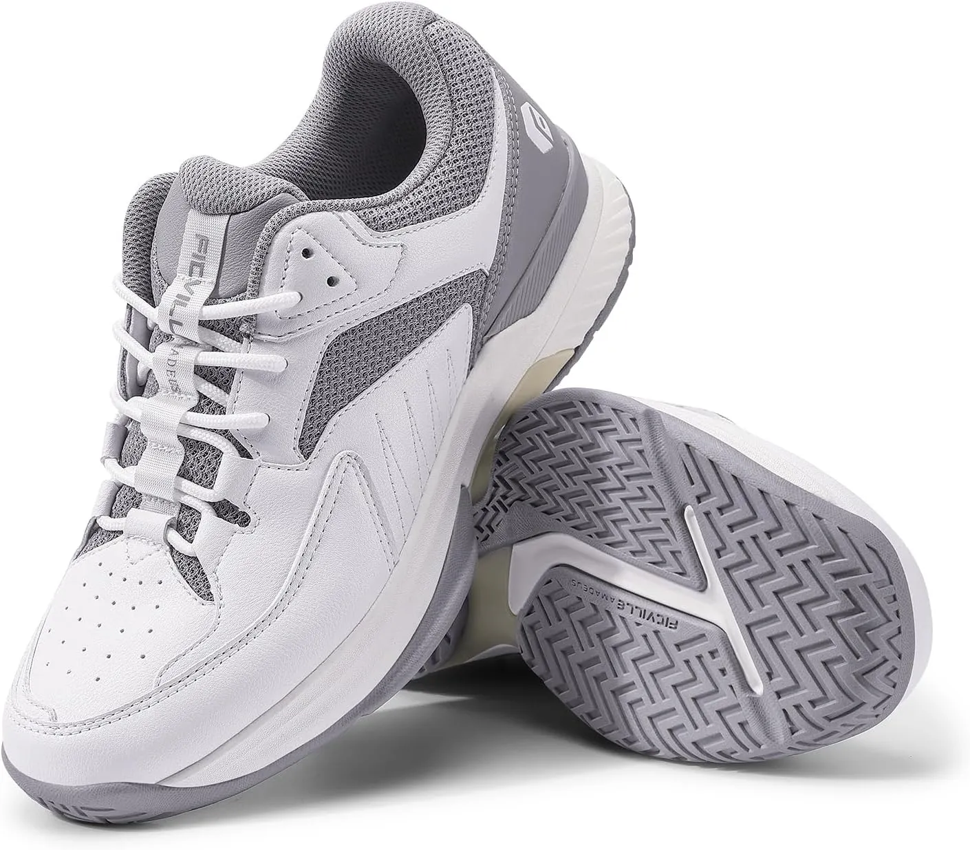FitVille Men‘s Wide Pickleball Shoes All Court Tennis Shoes with Arch Support for Plantar Fasciitis