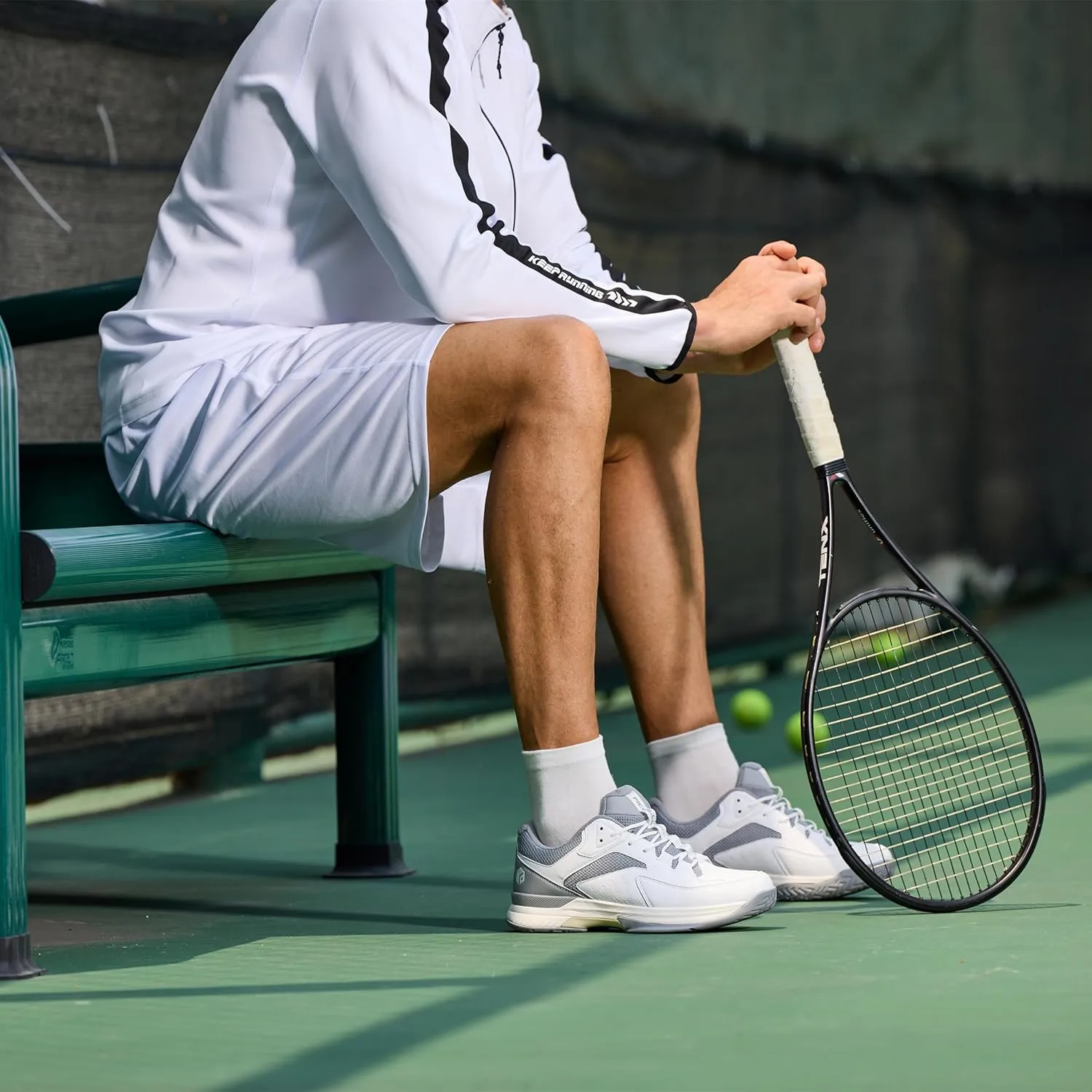 FitVille Men‘s Wide Pickleball Shoes All Court Tennis Shoes with Arch Support for Plantar Fasciitis