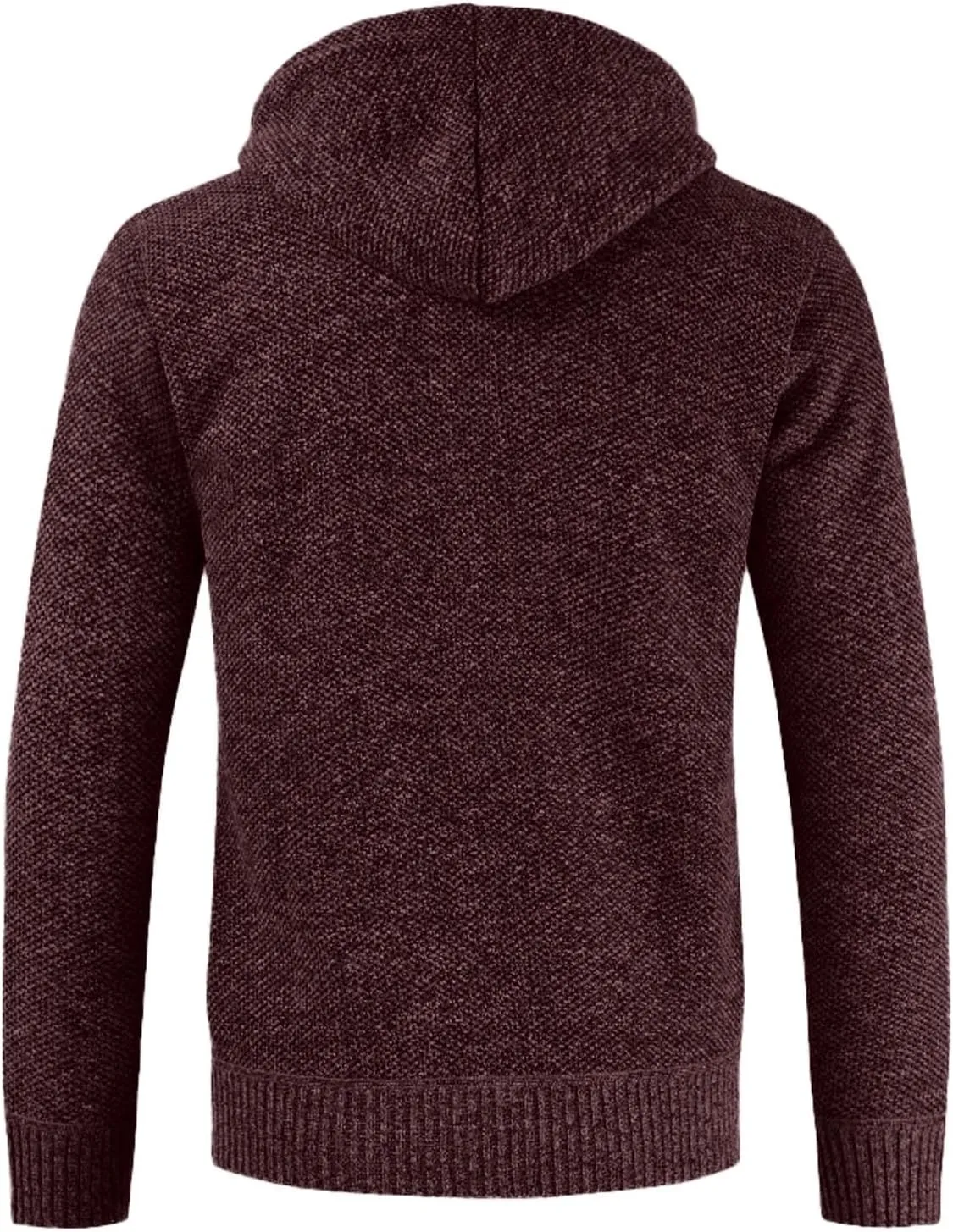 Fleece Jacket for Mens Full Zip Hoodies Sherpa Lined Hooded Jacket Thick Knitted Cardigan Sweaters Outerwear with