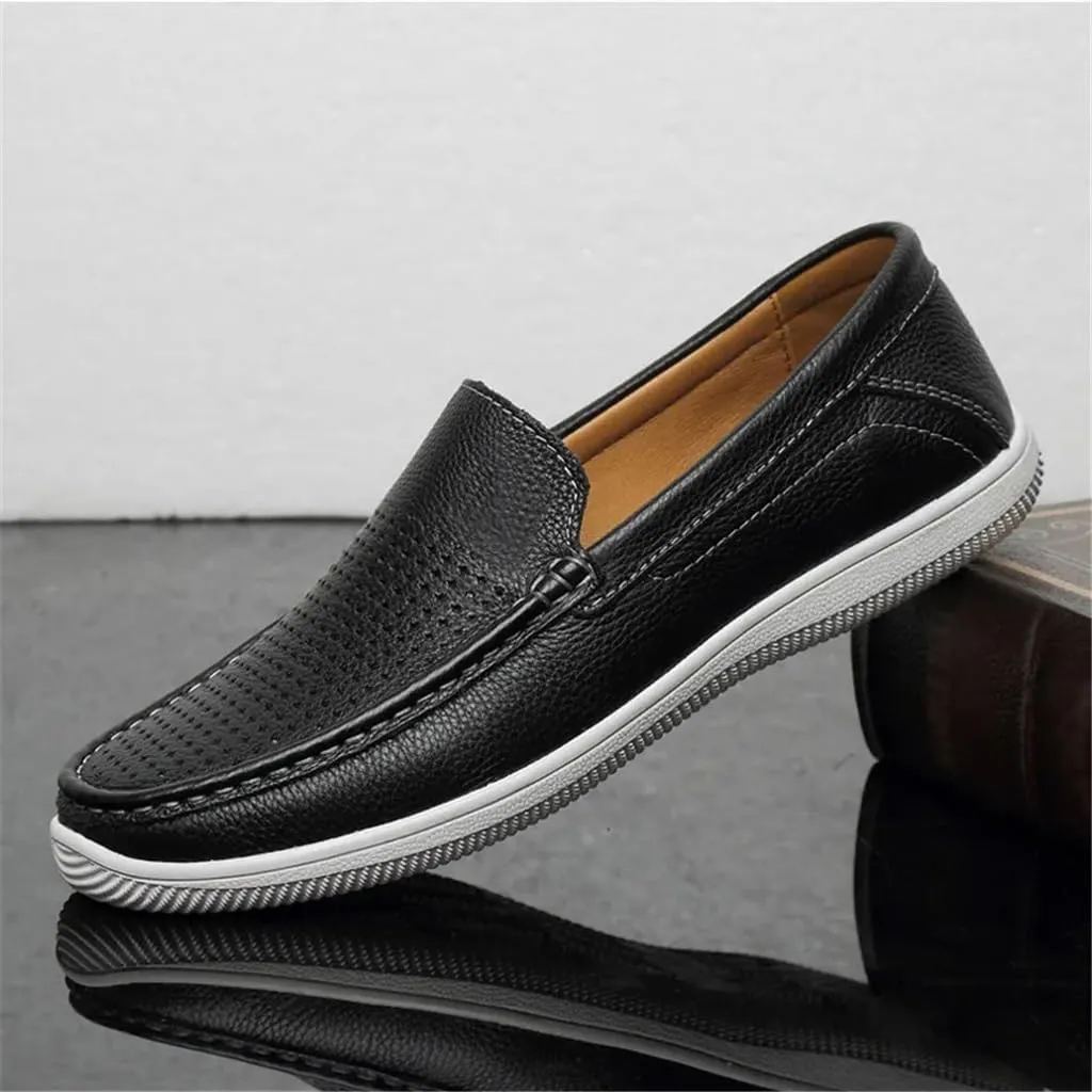 FMURY Casual Mens Shoes Leather Slip On Shoes Men Loafers Driving