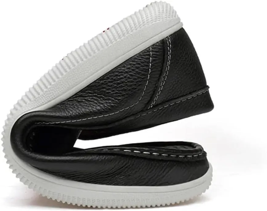 FMURY Casual Mens Shoes Leather Slip On Shoes Men Loafers Driving