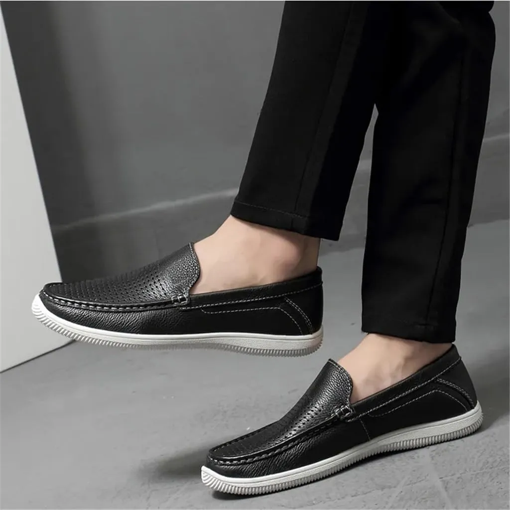 FMURY Casual Mens Shoes Leather Slip On Shoes Men Loafers Driving