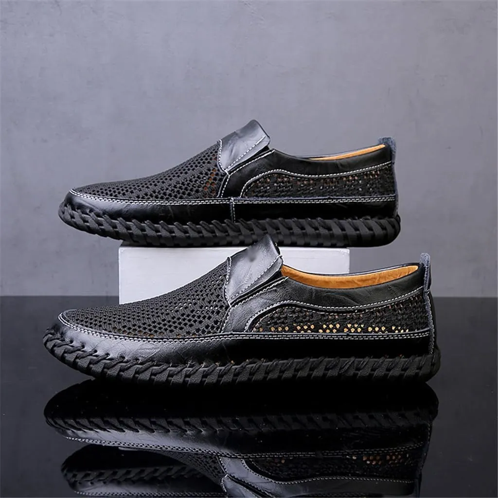 FMURY Outdoor Men Leather Shoes Loafers Mesh Men Sneakers Male Loafers Moccasins