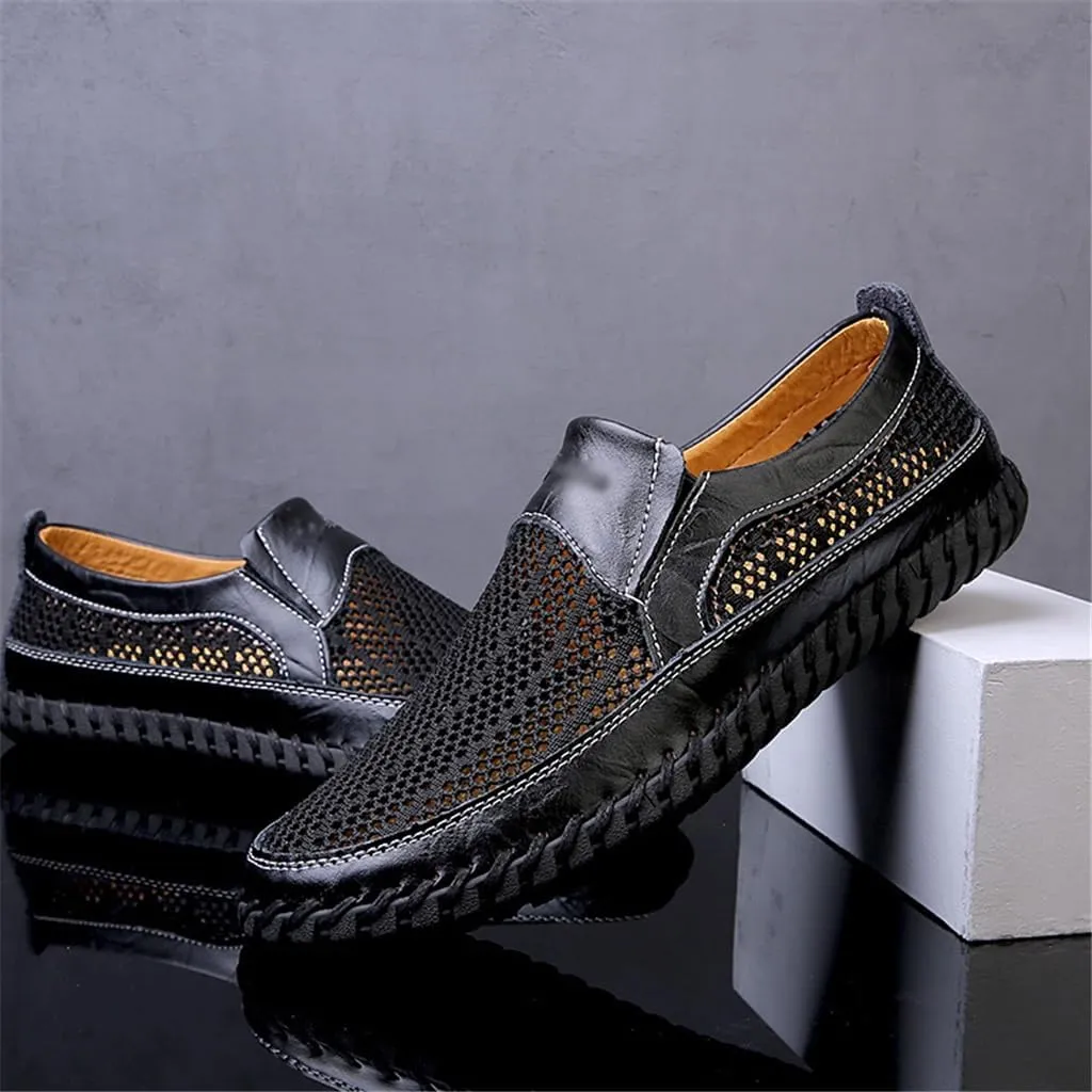 FMURY Outdoor Men Leather Shoes Loafers Mesh Men Sneakers Male Loafers Moccasins