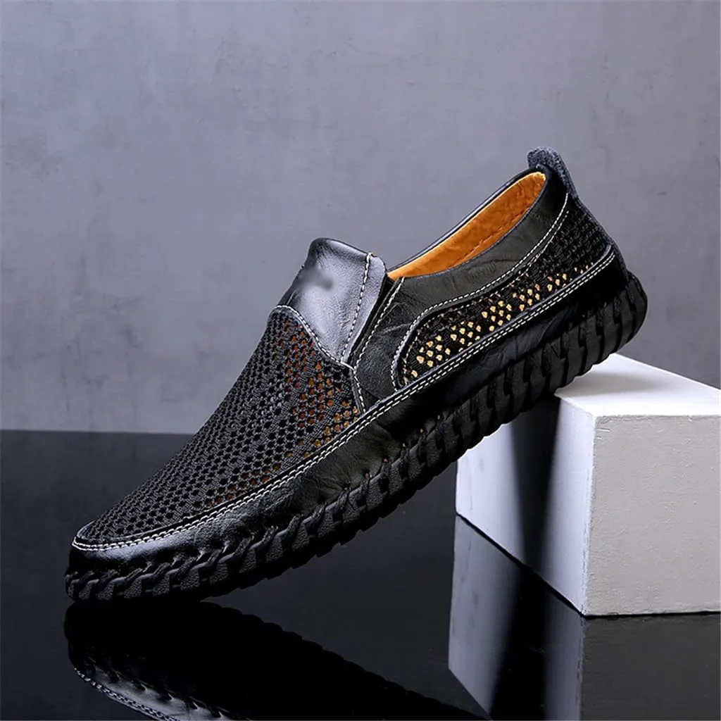 FMURY Outdoor Men Leather Shoes Loafers Mesh Men Sneakers Male Loafers Moccasins