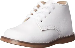 FOOTMATES Todd Lace-Up Bootie Leather Toddler and Baby Walking Shoes with Wide Toe Box and Custom-Fit Insoles, Non-Marking Outsoles - For Infants and Toddlers, Ages 0-4