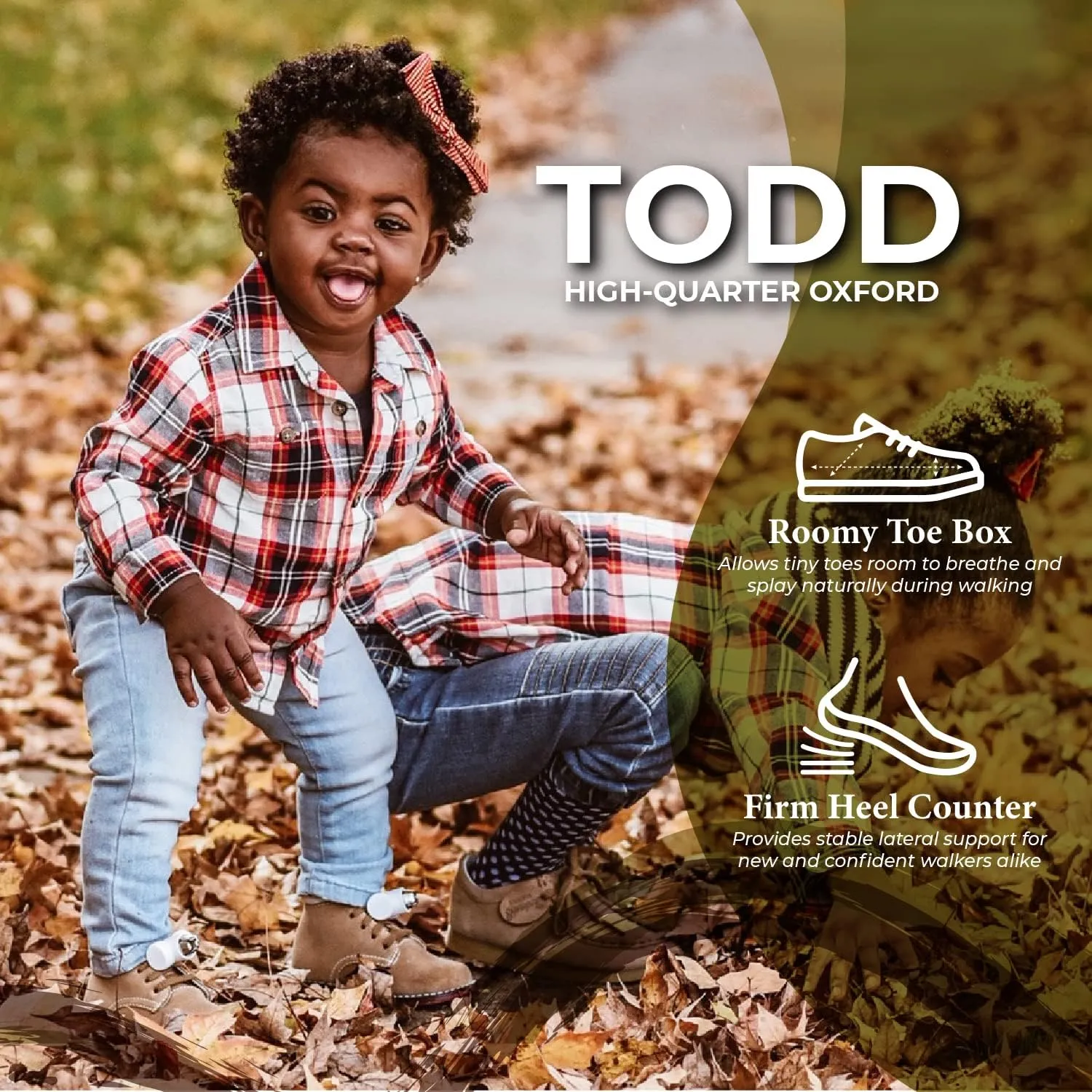 FOOTMATES Todd Lace-Up Bootie Leather Toddler and Baby Walking Shoes with Wide Toe Box and Custom-Fit Insoles, Non-Marking Outsoles - For Infants and Toddlers, Ages 0-4