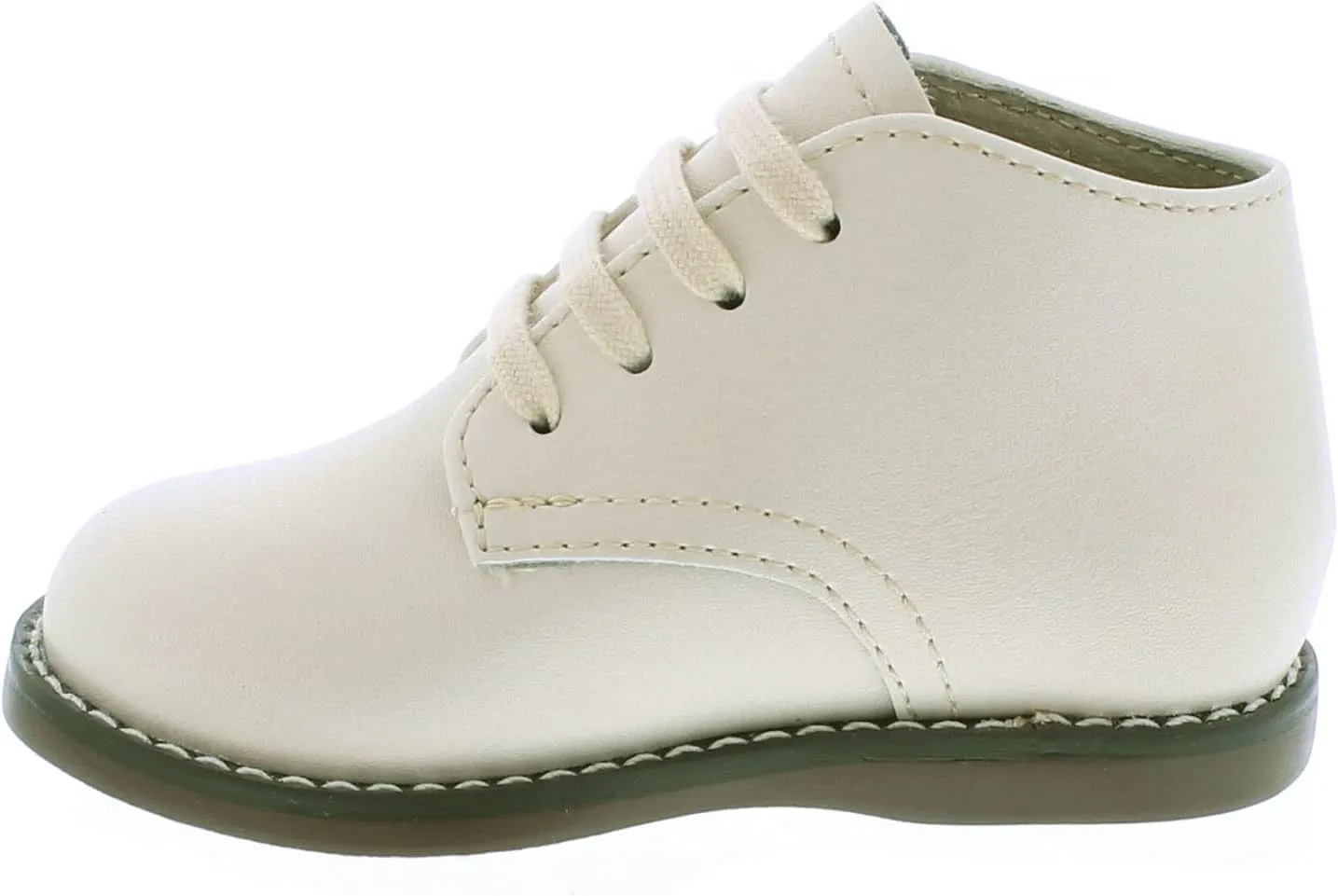 FOOTMATES Todd Lace-Up Bootie Leather Toddler and Baby Walking Shoes with Wide Toe Box and Custom-Fit Insoles, Non-Marking Outsoles - For Infants and Toddlers, Ages 0-4