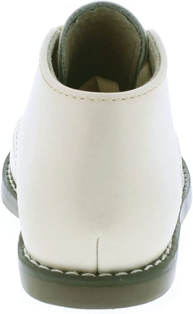 FOOTMATES Todd Lace-Up Bootie Leather Toddler and Baby Walking Shoes with Wide Toe Box and Custom-Fit Insoles, Non-Marking Outsoles - For Infants and Toddlers, Ages 0-4
